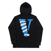 Vlone Snake Print Hommes Pullover Hoodie Black